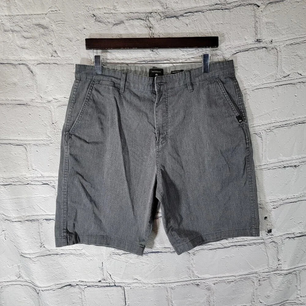 Quiksilver Mens Everyday‎ Union Stretch Shorts Preppy Casual Basic Grey Gray